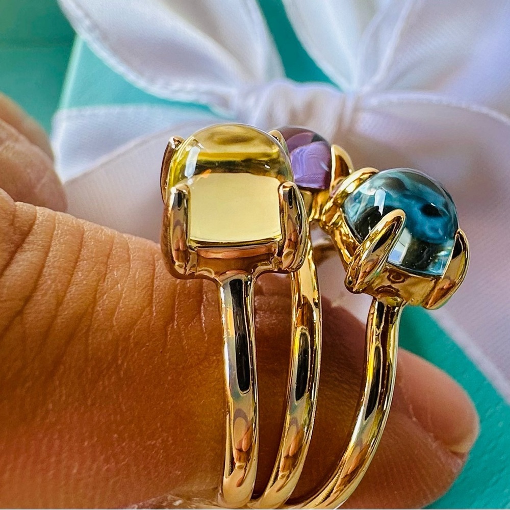 RARE Tiffany & Co. 18k Citrine 2ct Paloma Picasso Sugar Stack Ring, Sz 6.25 - Picture 2 of 8